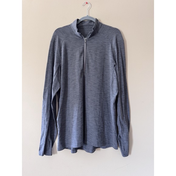 Lululemon Mens Surge Half Zip Sz XL Activewear Stretch Pullover Jacket Gray EUC - Picture 1 of 11